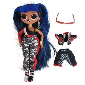 LOL Surprise OMG Downtown BB Fashion Doll 9" Long Blue Hair Pants 10 Pieces 2019